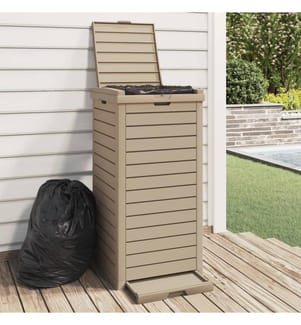 Outdoor-Mülltonne Hellbraun 41x41x86 cm Polypropylen