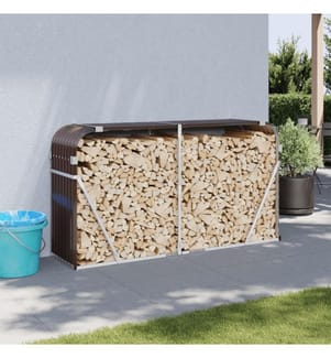 Kaminholzunterstand Braun 180x45x100 cm Verzinkter Stahl