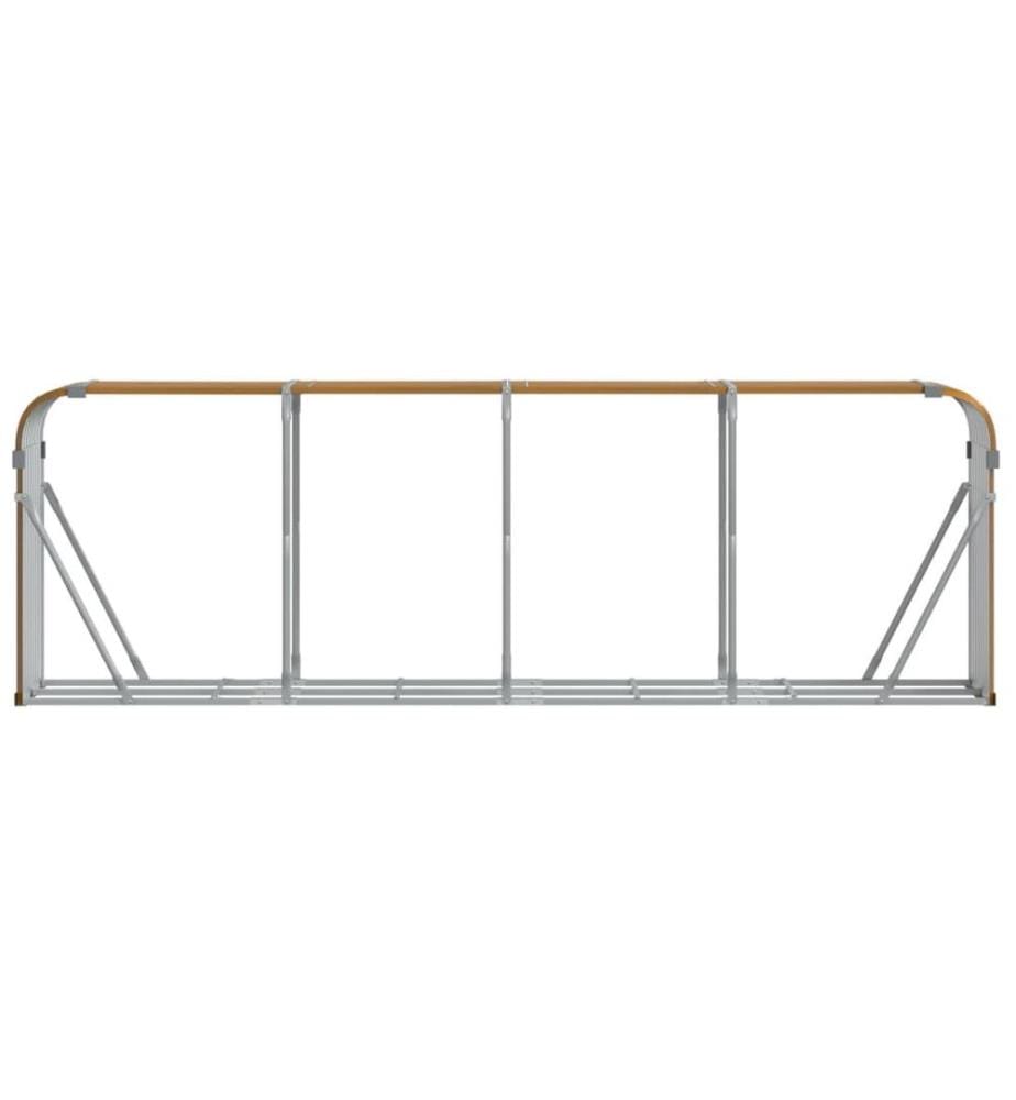 Porte-bûches aspect bois 300x45x100 cm acier galvanisé