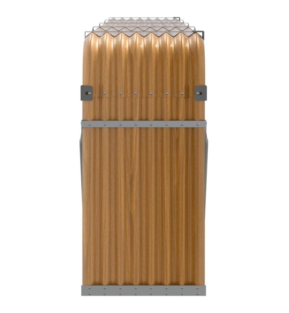 Porte-bûches aspect bois 300x45x100 cm acier galvanisé