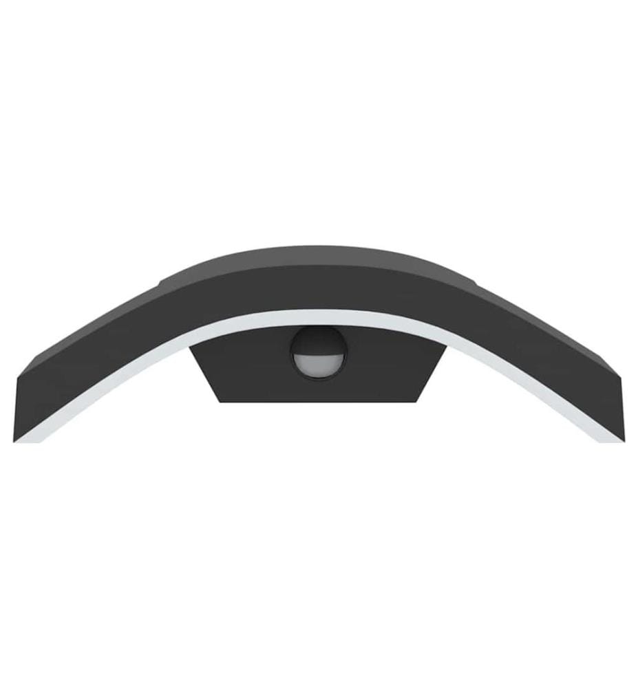 LED-Aussenwandleuchte mit Sensor Schwarz Aludruckguss