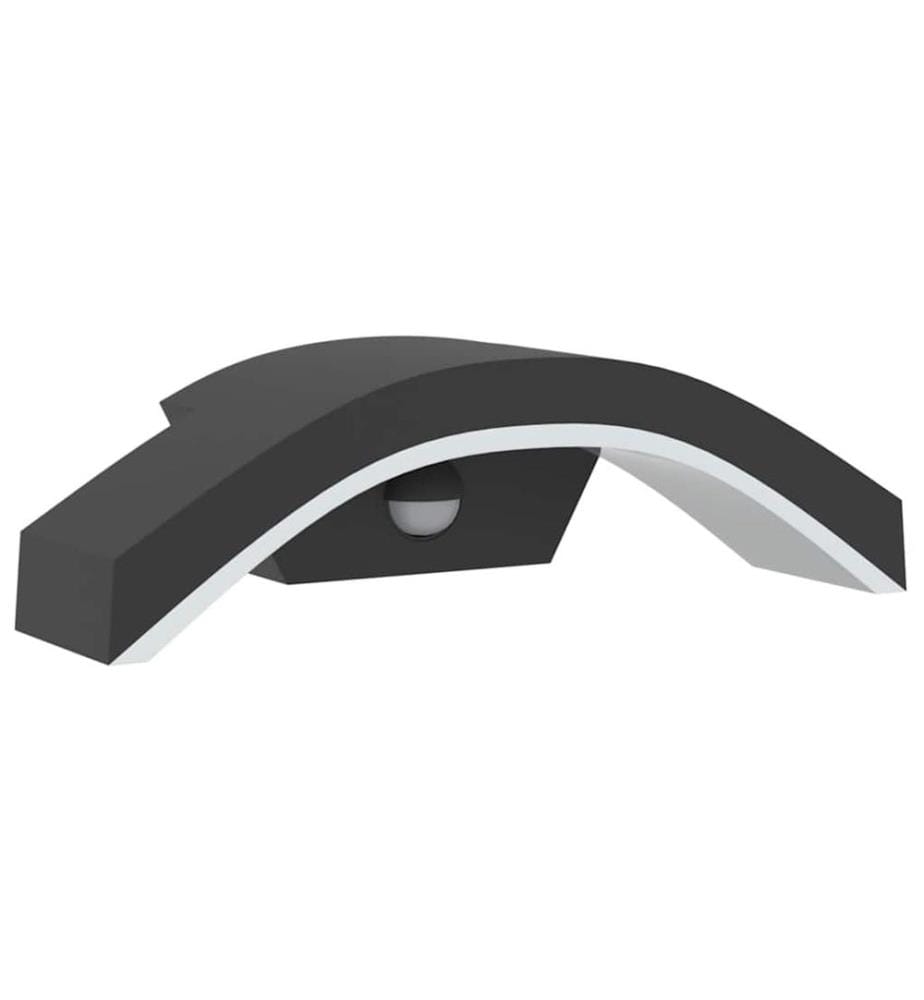 LED-Aussenwandleuchte mit Sensor Schwarz Aludruckguss