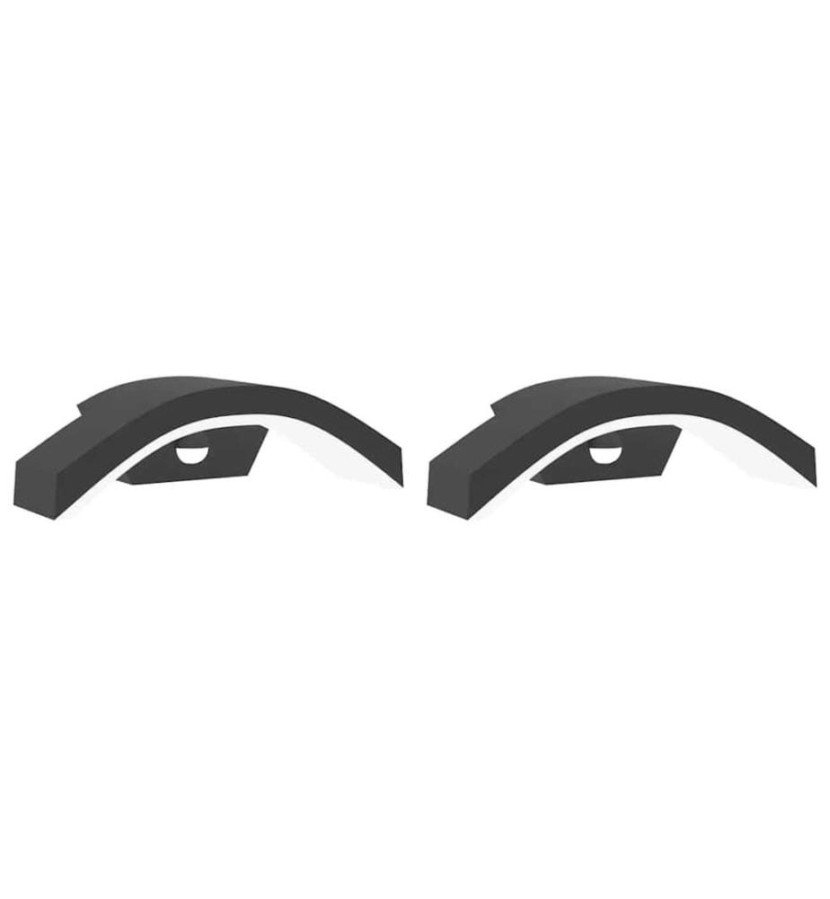 LED-Aussenwandleuchten mit Sensor 2 Stk. Schwarz Aludruckguss
