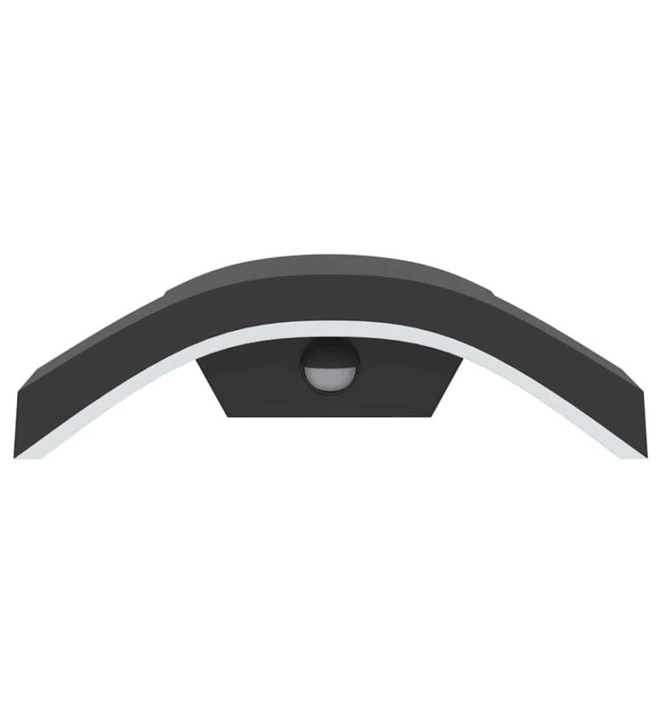 LED-Aussenwandleuchten mit Sensor 2 Stk. Schwarz Aludruckguss