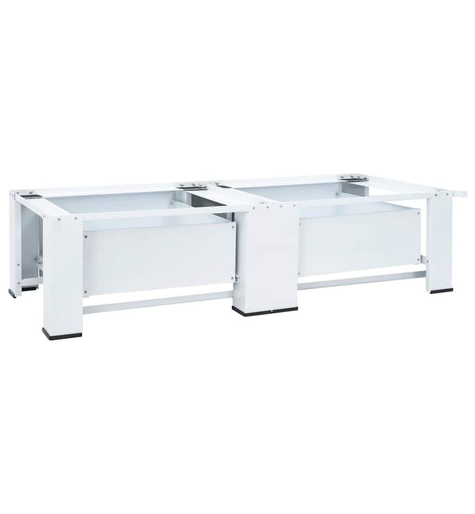 Socle double pour machine à laver avec tiroirs Blanc