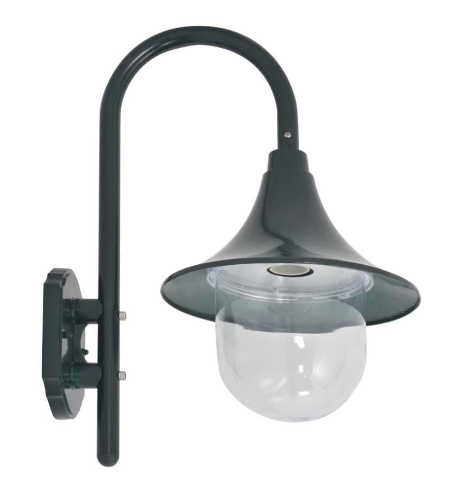Garten-Wandleuchte E27 42 cm Aluminium Dunkelgrün