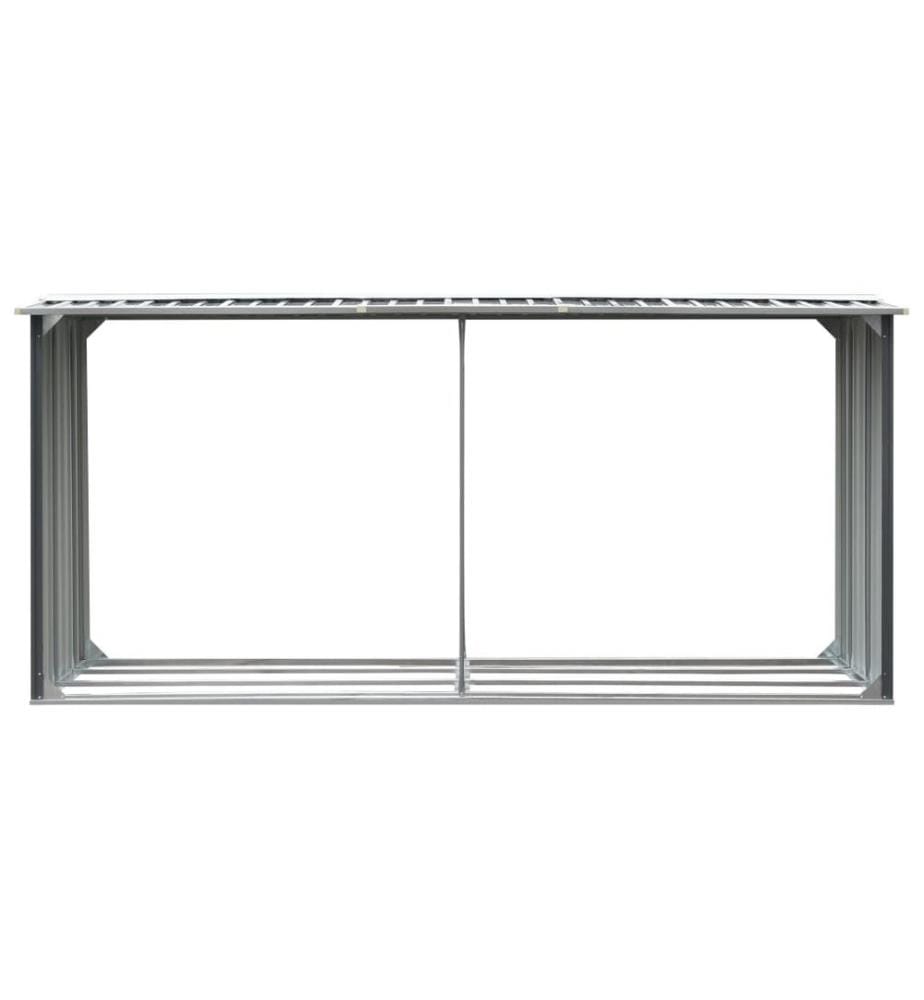 Brennholzlager aus verzinktem Stahl 330 x 92 x 153 cm Grau