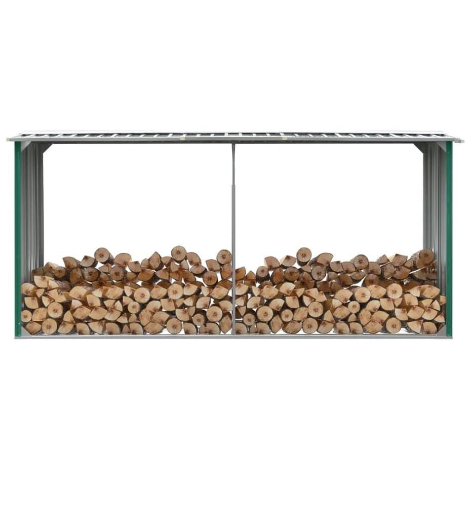 Brennholzlager Verzinkter Stahl 330 x 92 x 153 cm Grün