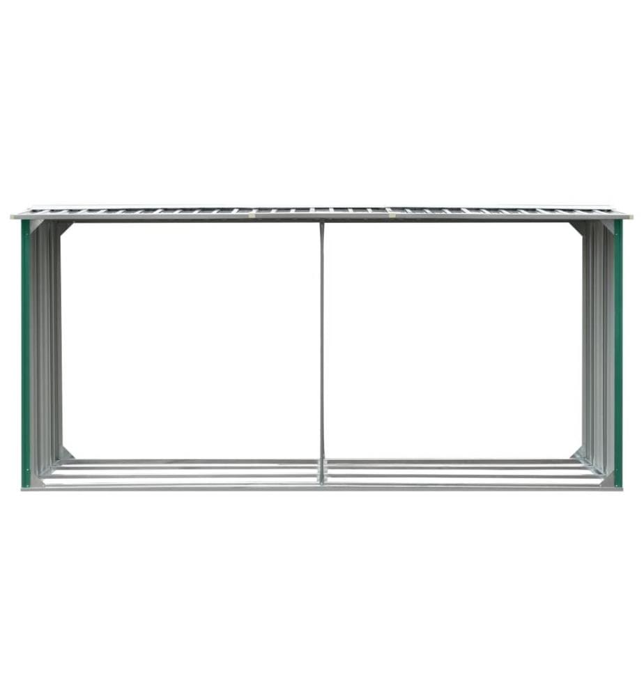 Brennholzlager Verzinkter Stahl 330 x 92 x 153 cm Grün