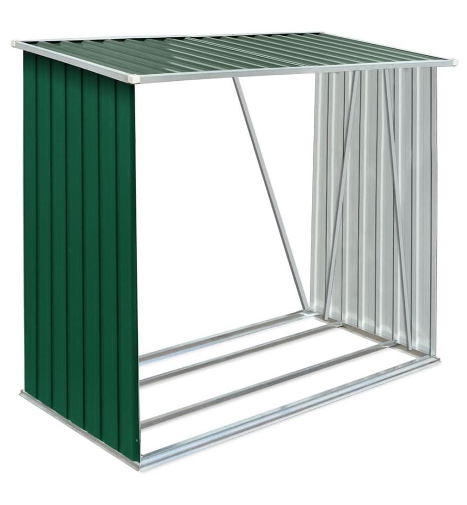 Brennholzlager Verzinkter Stahl 163 x 83 x 154 cm Grün