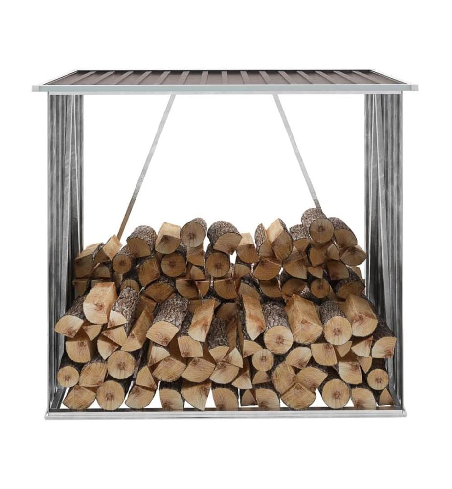 Brennholzlager Verzinkter Stahl 163 x 83 x 154 cm Braun