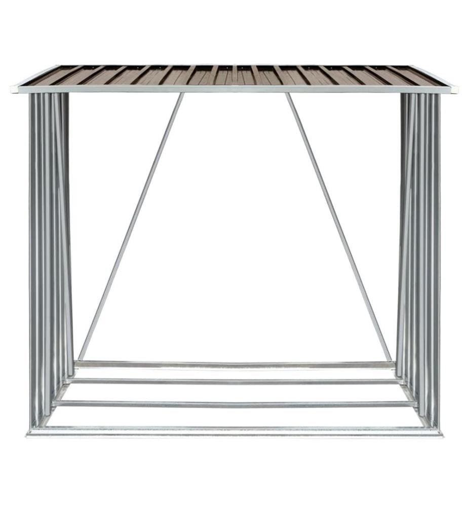 Brennholzlager Verzinkter Stahl 163 x 83 x 154 cm Braun