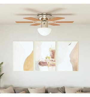 Dekorativer Deckenventilator mit Leuchtmittel 82 cm Hellbraun