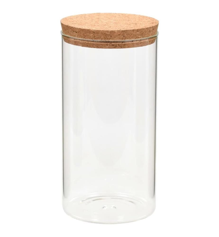 6pcs Pots de conservation en verre et couvercle en liège 1100ml
