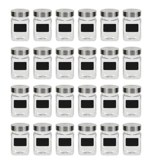 Pots de conservation avec autocollant 24 pcs 300 ml
