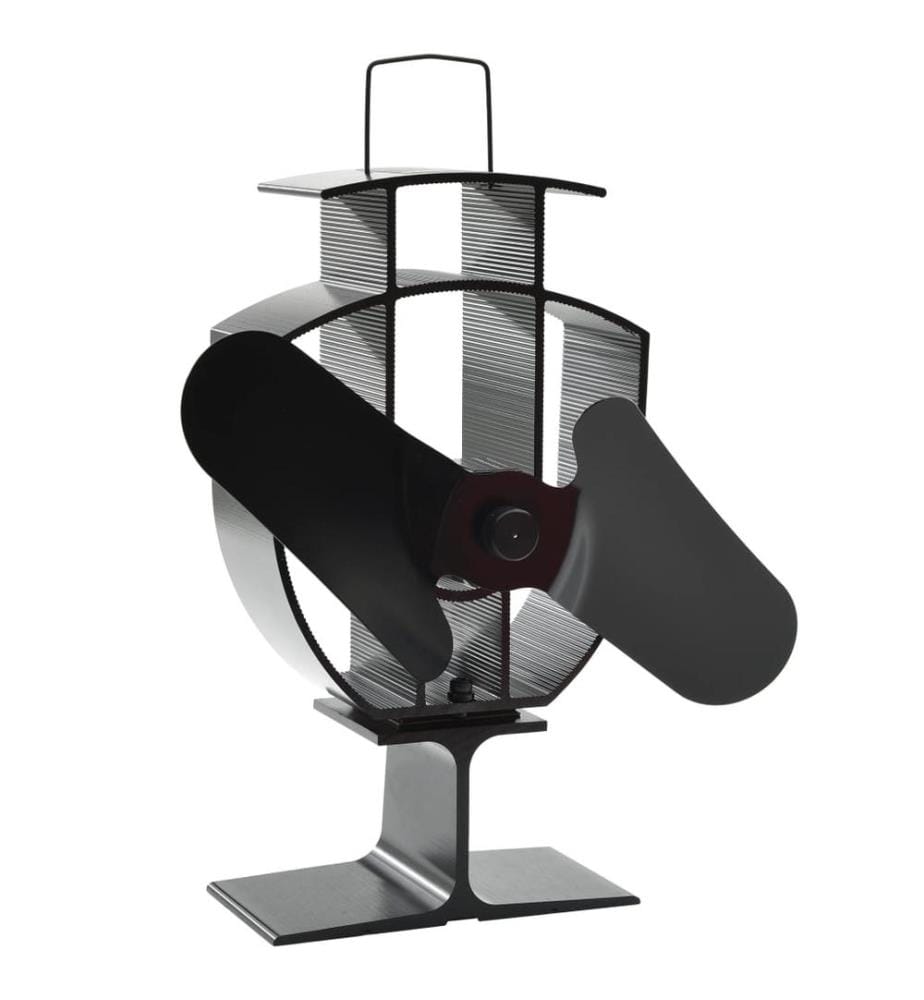 Ventilateur de poêle alimenté par chaleur 2 pales Noir
