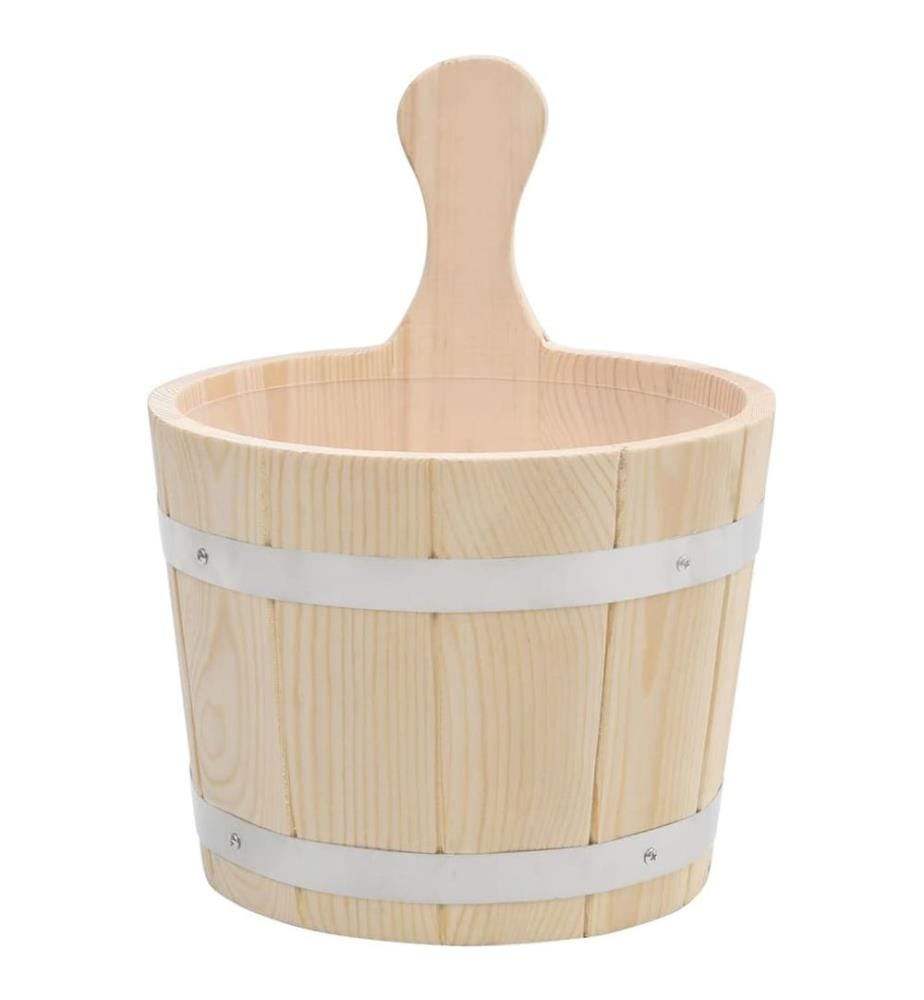 Ensemble de seau et louche pour sauna Bois massif de pin