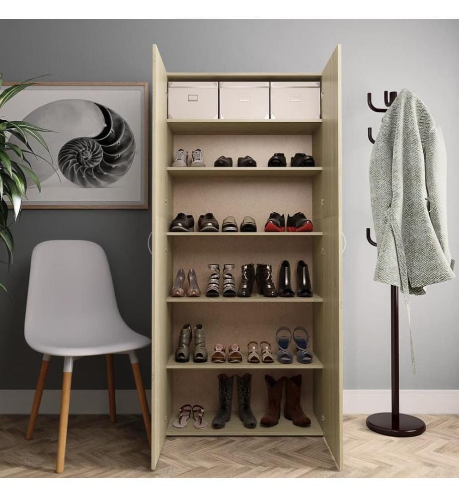 Schuhschrank Sonoma-Eiche 80x35,5x180 cm Holzwerkstoff
