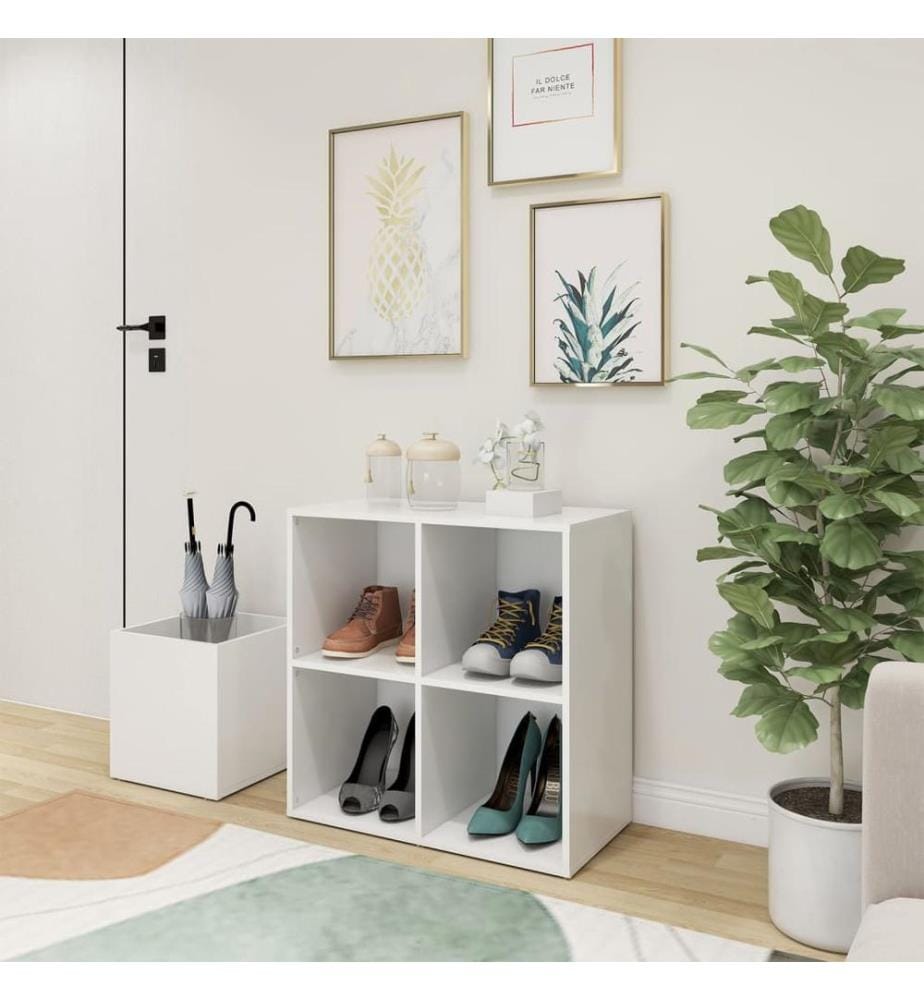Flur-Schuhschrank Weiss 105x35,5x70 cm Holzwerkstoff