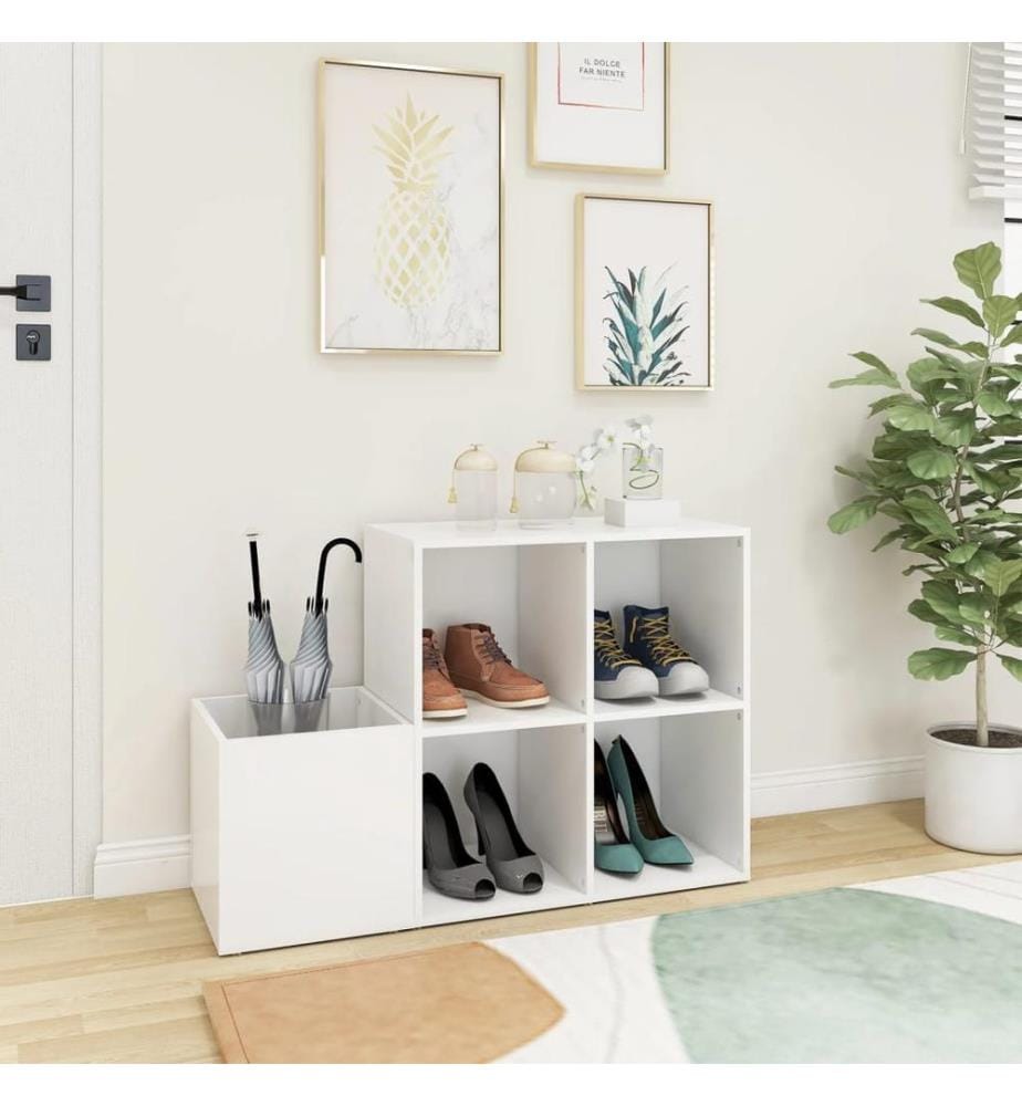 Flur-Schuhschrank Weiss 105x35,5x70 cm Holzwerkstoff