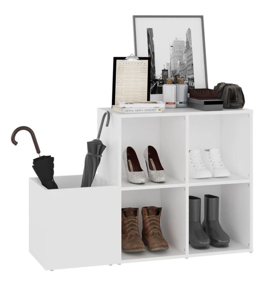 Flur-Schuhschrank Weiss 105x35,5x70 cm Holzwerkstoff