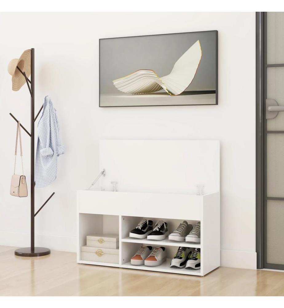 Schuhbank Weiss 80x30x45 cm Holzwerkstoff