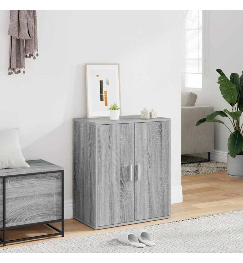 Schuhschrank Grau Sonoma 60x35x70 cm Holzwerkstoff