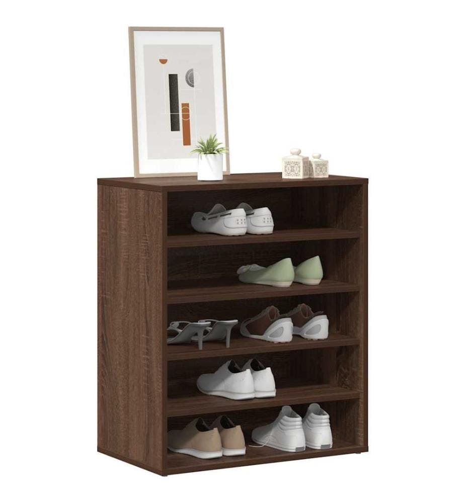 Schuhschrank Braun Eichen-Optik 60x35x70 cm Holzwerkstoff
