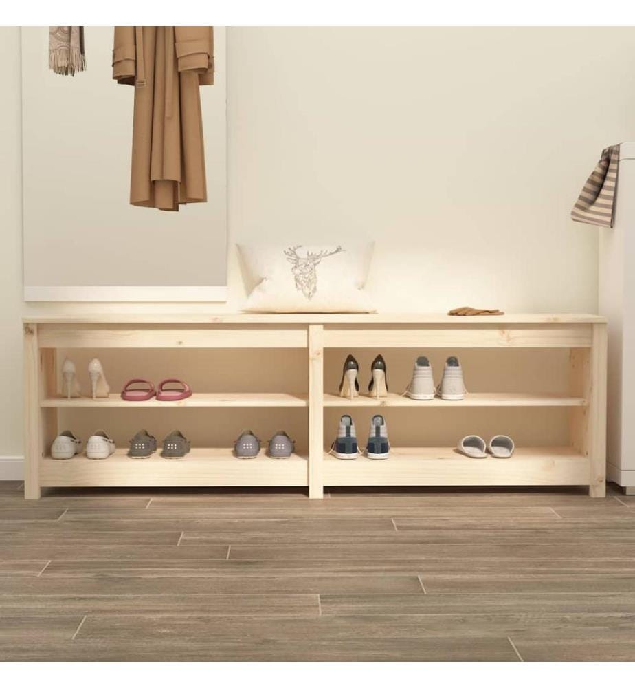 Schuhbank 160x36,5x50 cm Massivholz Kiefer