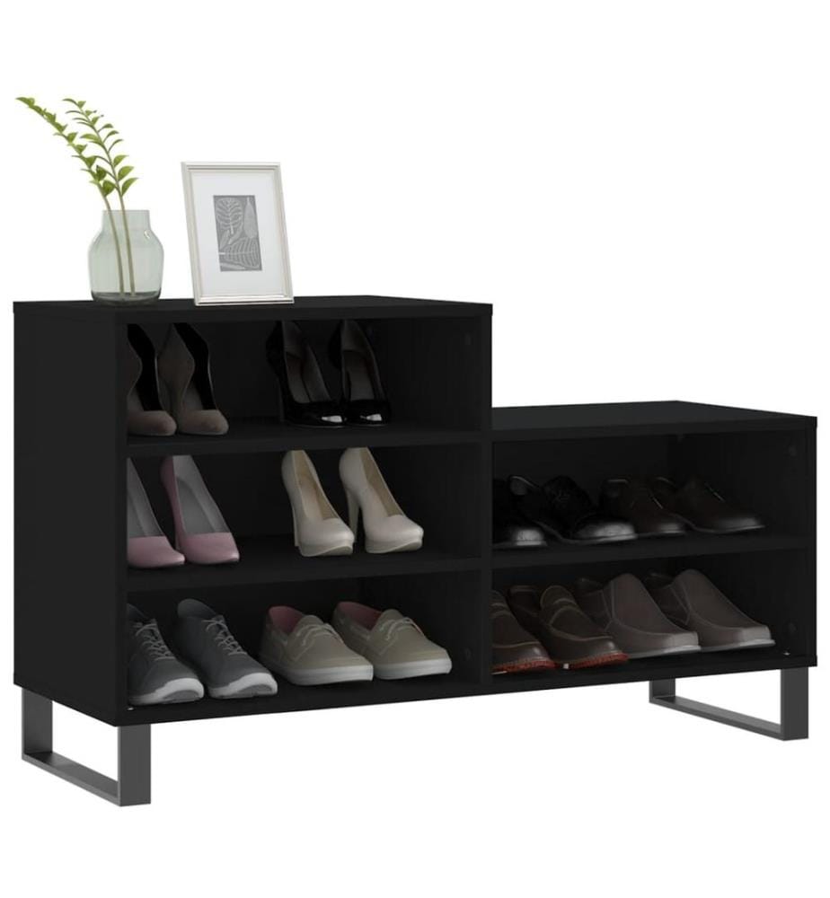 Schuhregal Schwarz 102x36x60 cm Holzwerkstoff