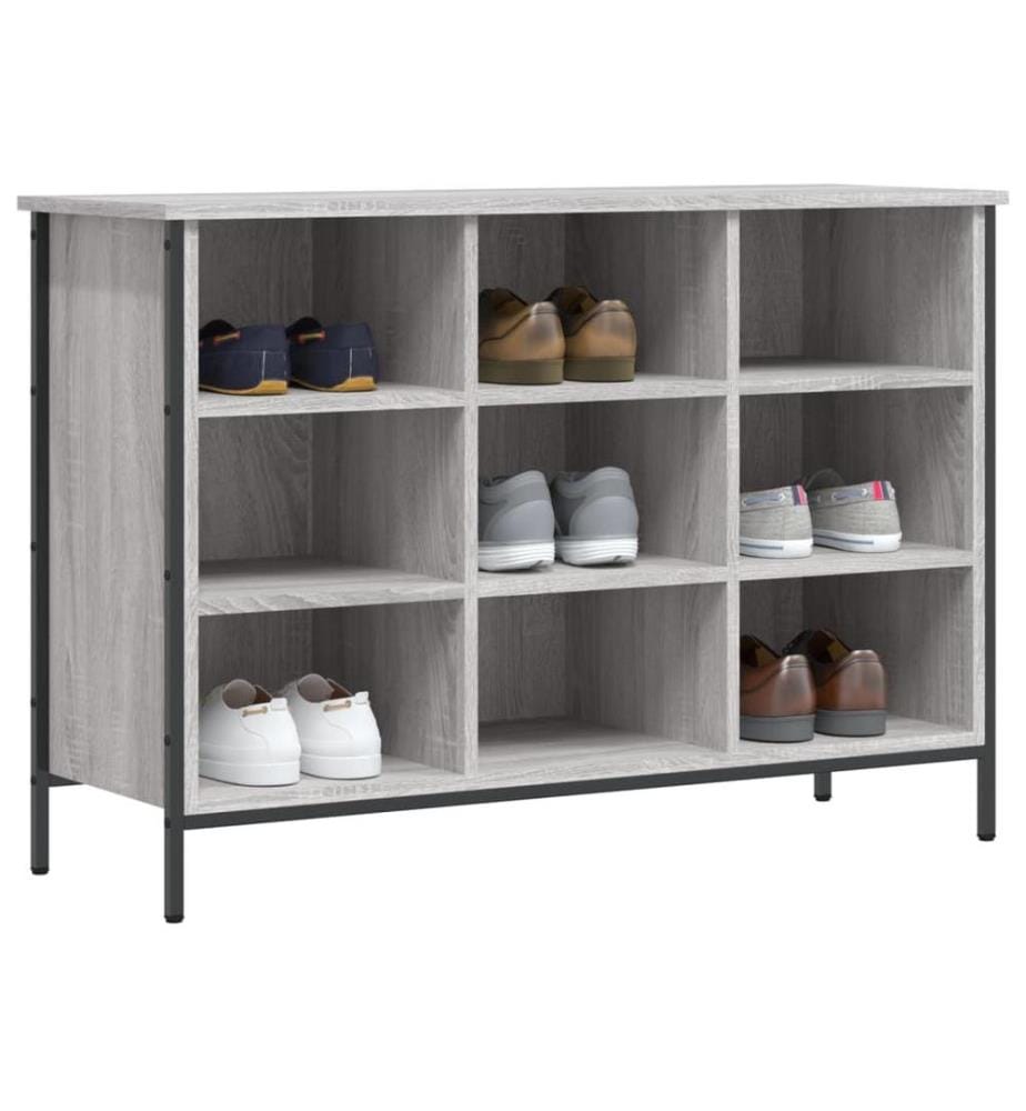 Schuhregal Grau Sonoma 100x35x70 cm Holzwerkstoff