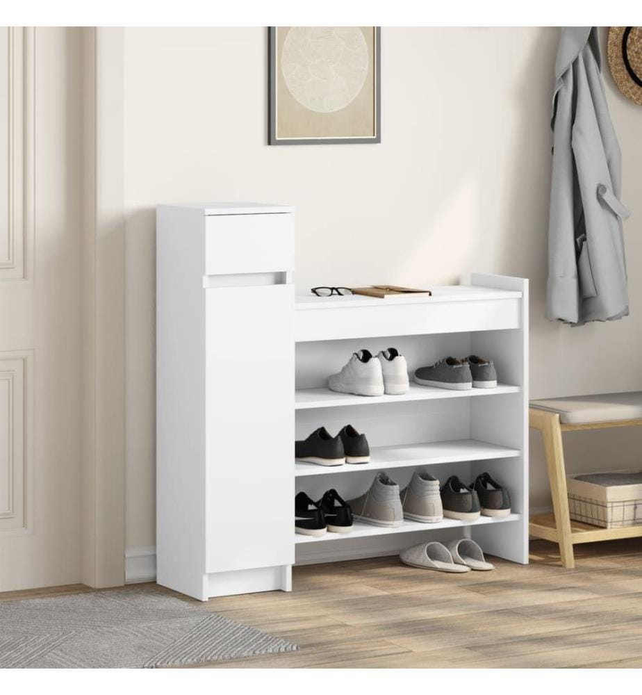 Schuhschrank Weiss 100,5x28x100 cm Holzwerkstoff