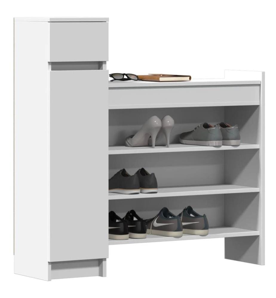 Schuhschrank Weiss 100,5x28x100 cm Holzwerkstoff