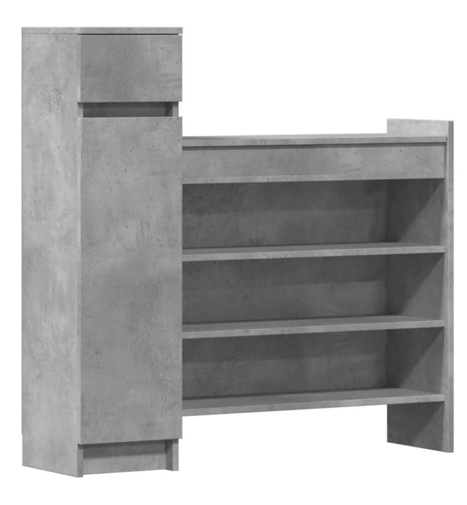 Schuhschrank Betongrau 100,5x28x100 cm Holzwerkstoff