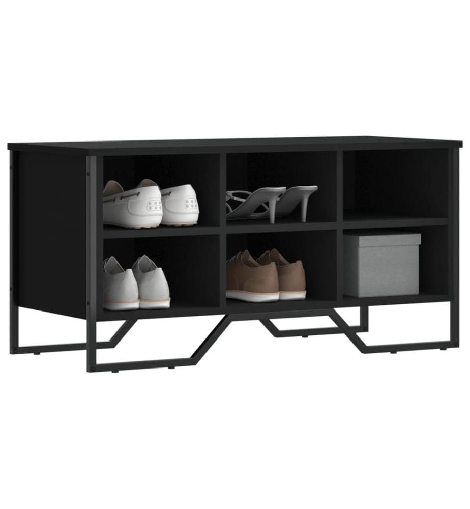 Schuhregal Schwarz 90x38x45,5 cm Holzwerkstoff