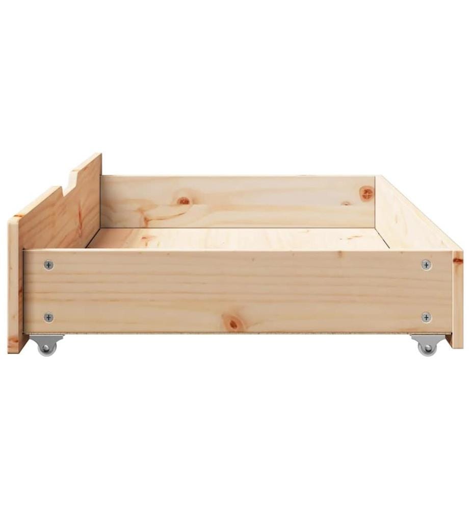 Bettschubladen mit Rollen 2 Stk. 90x55x17 cm Massivholz Kiefer