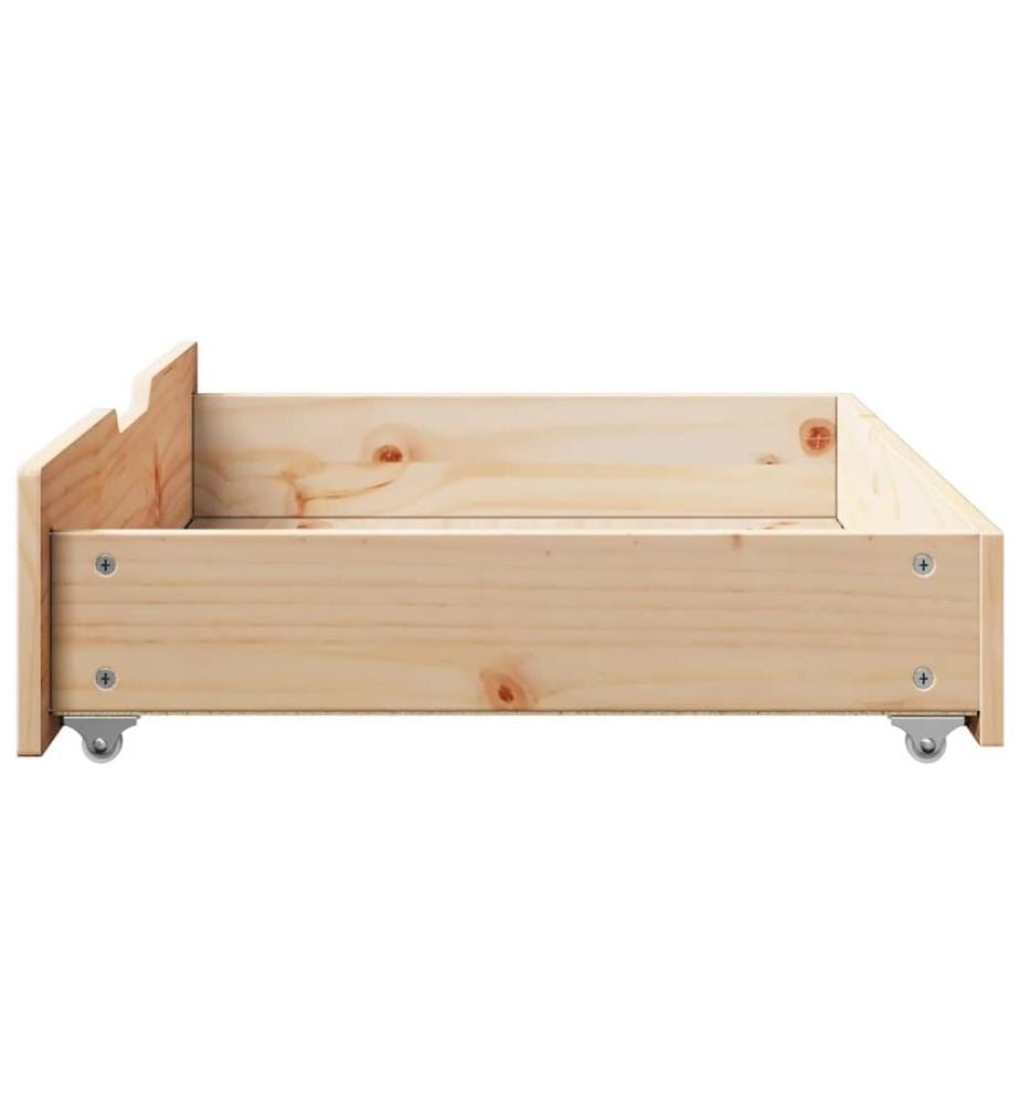 Bettschubladen mit Rollen 2 Stk. 85x55x17 cm Massivholz Kiefer