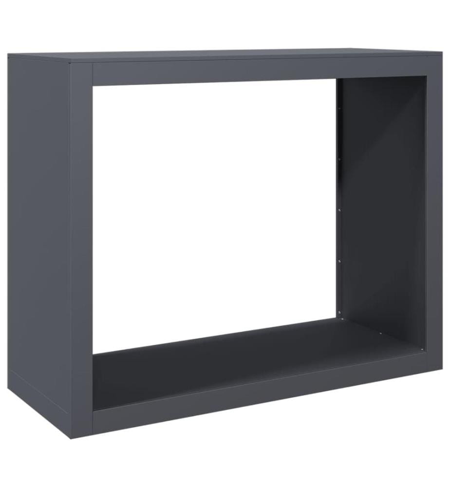Portant de bois de chauffage anthracite 100x40x80 cm acier