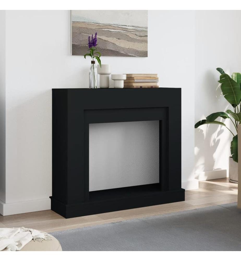 Kaminumrandung Schwarz 100x30x87,5 cm Holzwerkstoff
