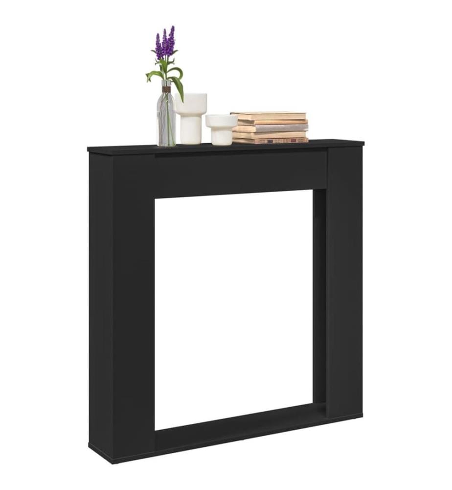 Kaminumrandung Schwarz 100x20x100 cm Holzwerkstoff