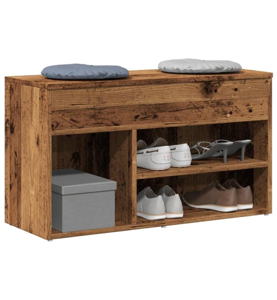 Schuhbank Altholz-Optik 80x30x45 cm Holzwerkstoff