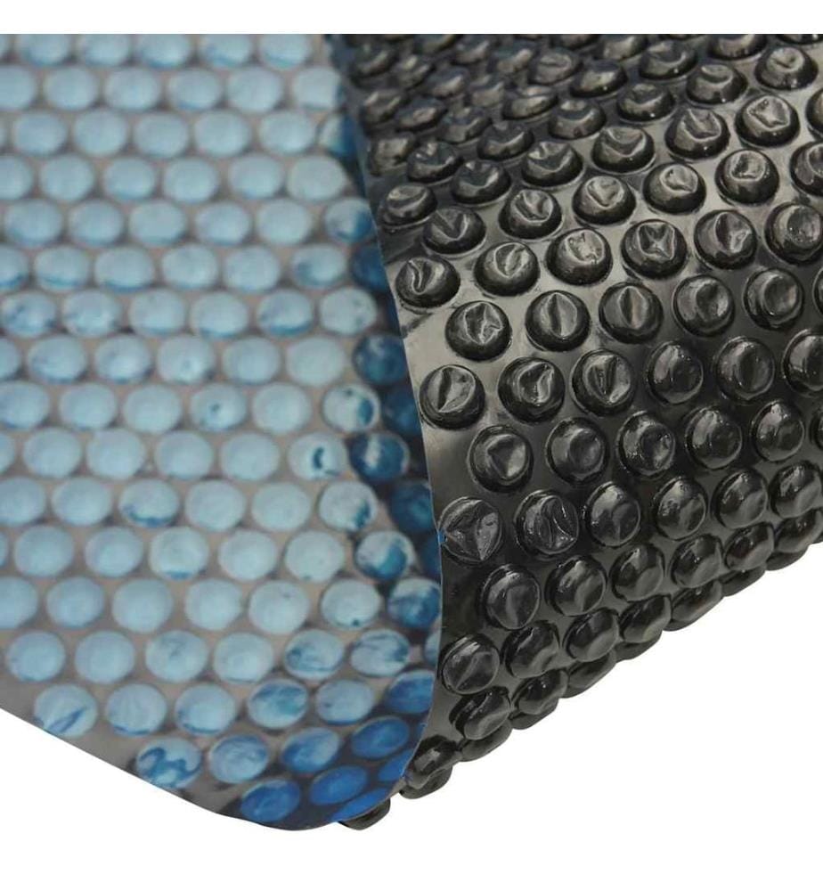 Treibende Pool-Solarplane PE 975x488 cm Schwarz und Blau