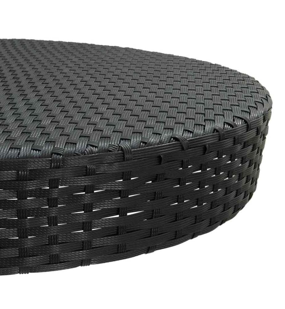 5-tlg. Gartenbar-Set mit Kissen Poly Rattan Schwarz