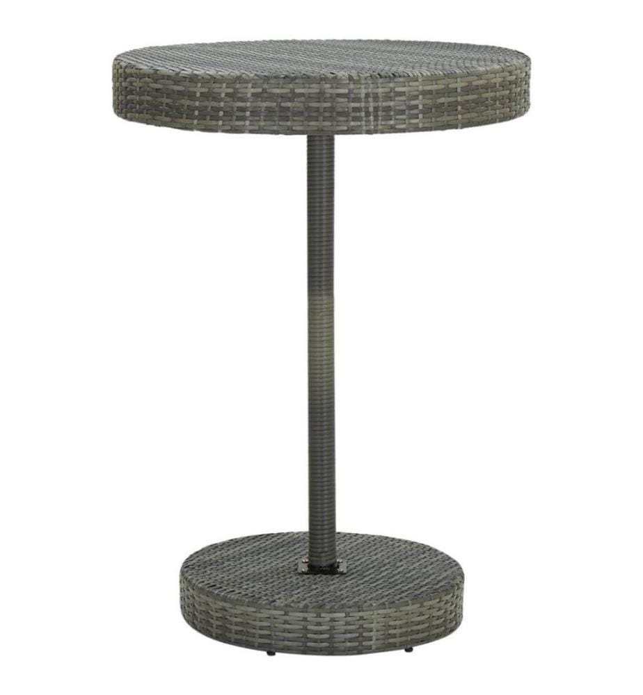 5-tlg. Gartenbar-Set mit Kissen Poly Rattan Grau