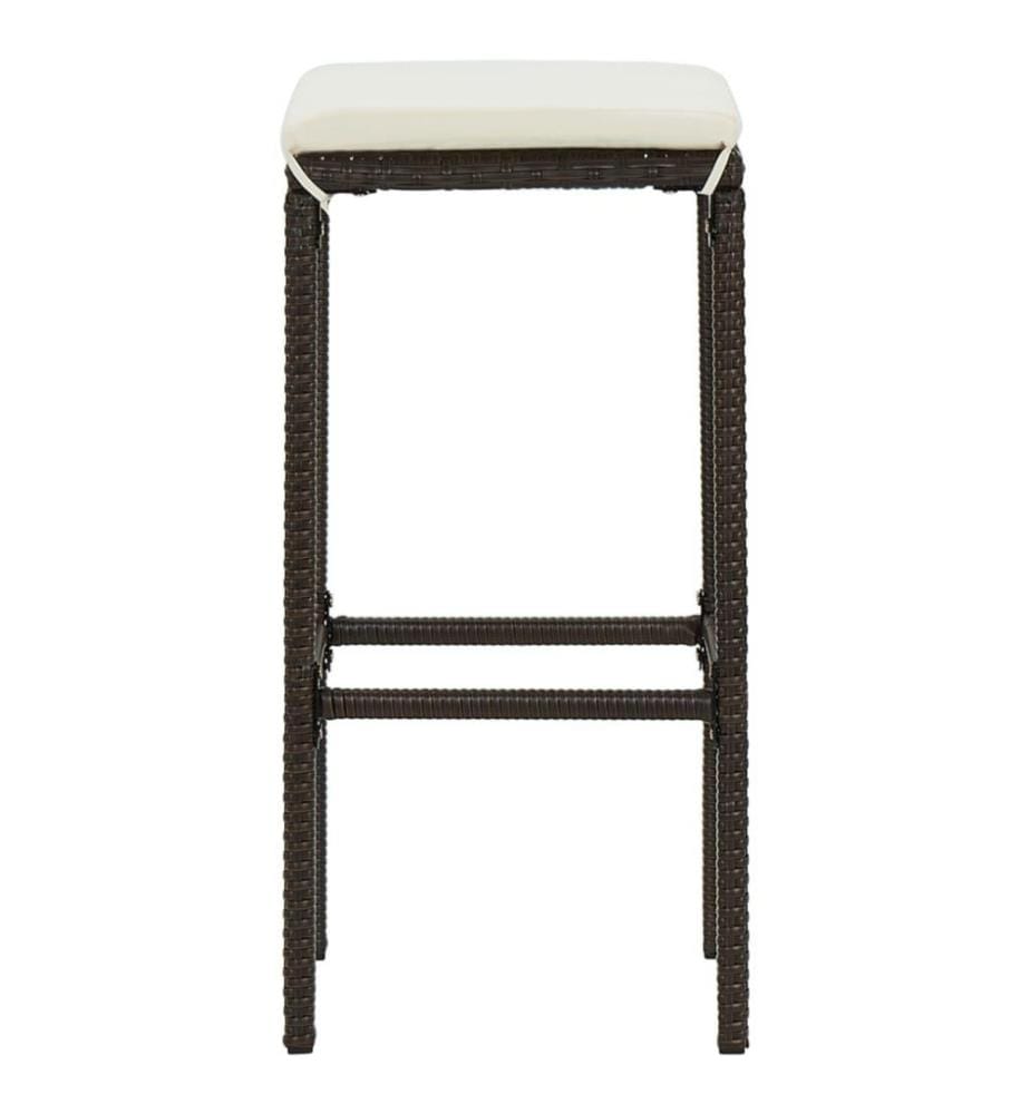 4-tlg. Gartenbar-Set mit Kissen Braun