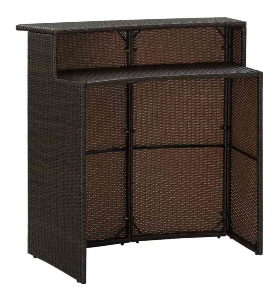 4-tlg. Gartenbar-Set mit Kissen Braun