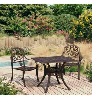 3-tlg. Bistro-Set Aluminiumguss Bronzen