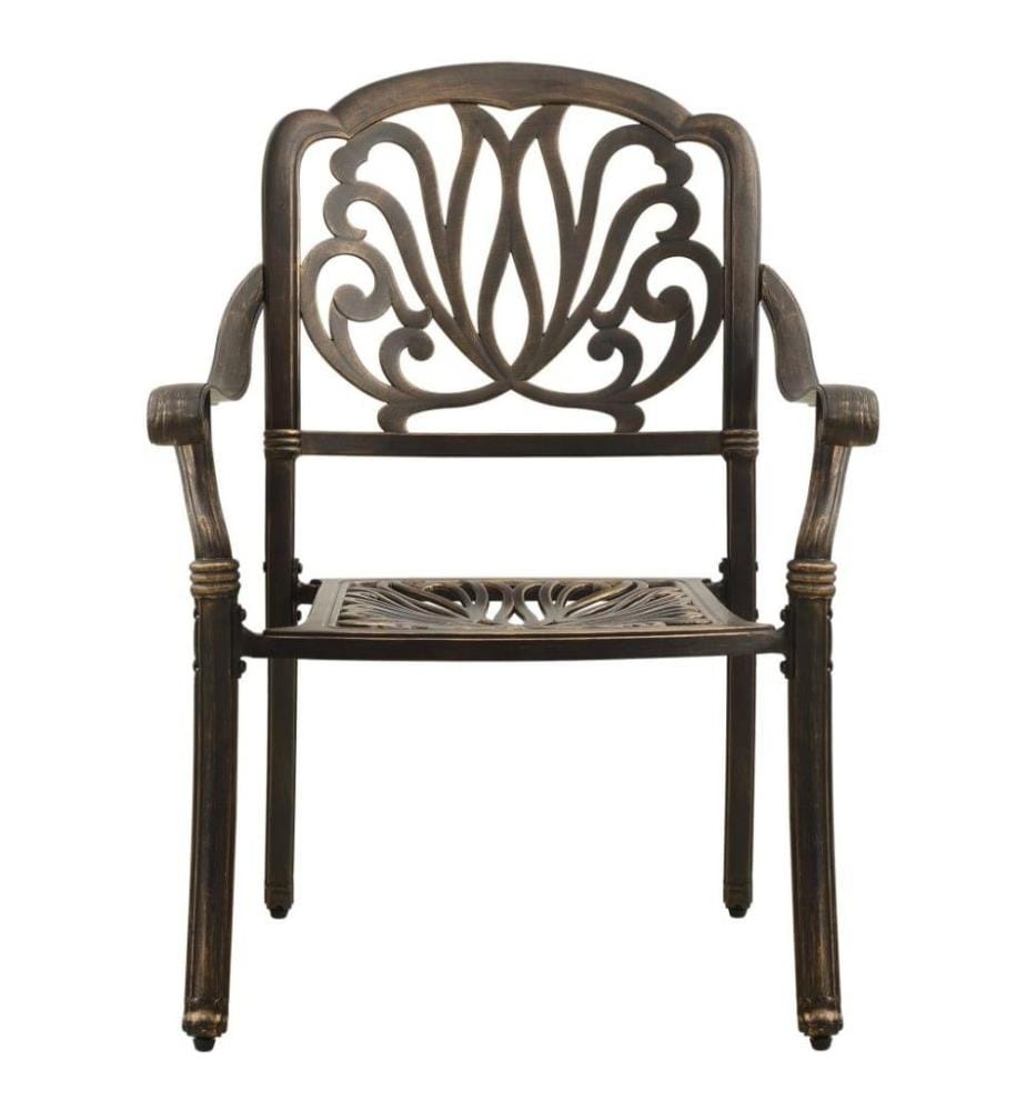 3-tlg. Bistro-Set Aluminiumguss Bronzen