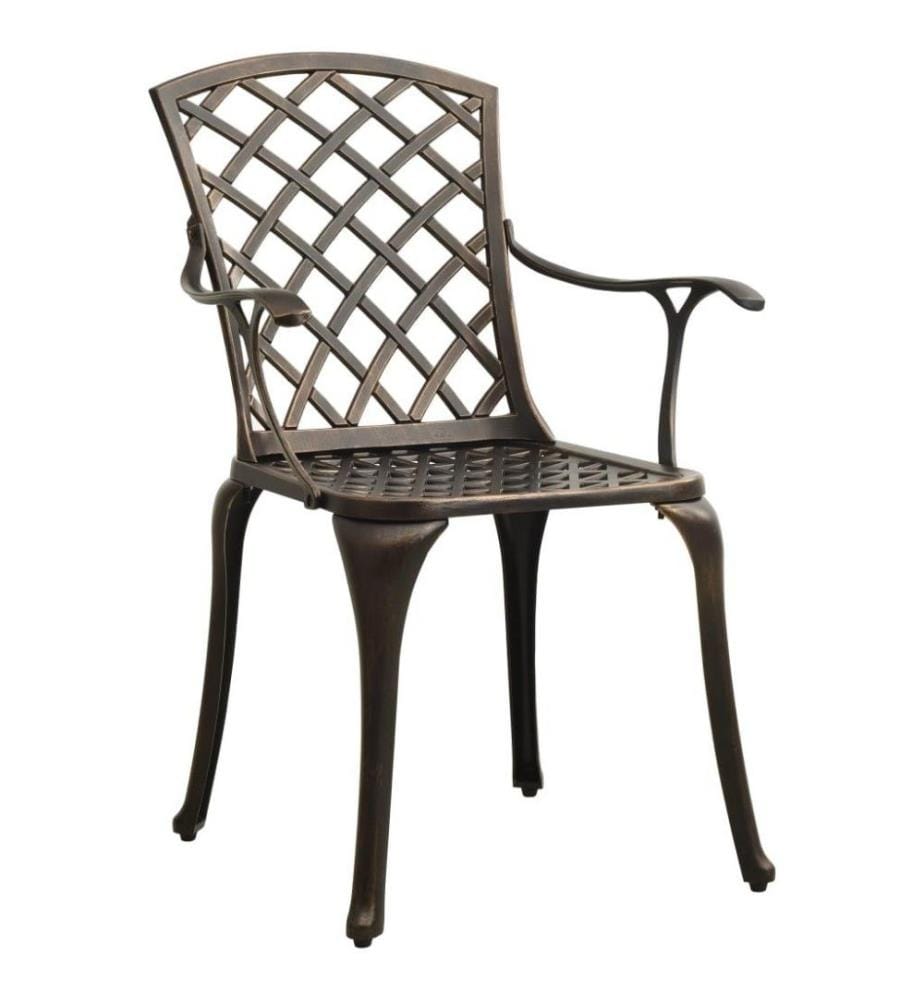 3-tlg. Bistro-Set Aluminiumguss Bronzen