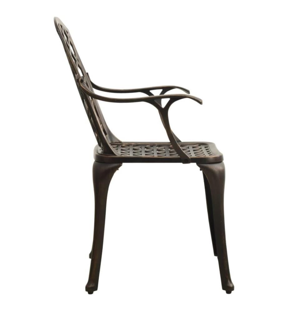 3-tlg. Bistro-Set Aluminiumguss Bronzen